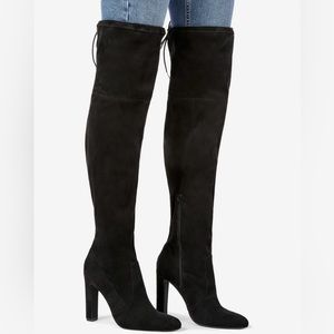 NIB Black Over The Knee Faux Sued Boots